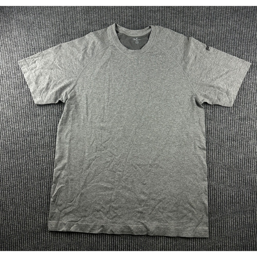 Fabletics Mens Gray Short Sleeve Raglan Crew Neck Athletic Training T-Shirt L